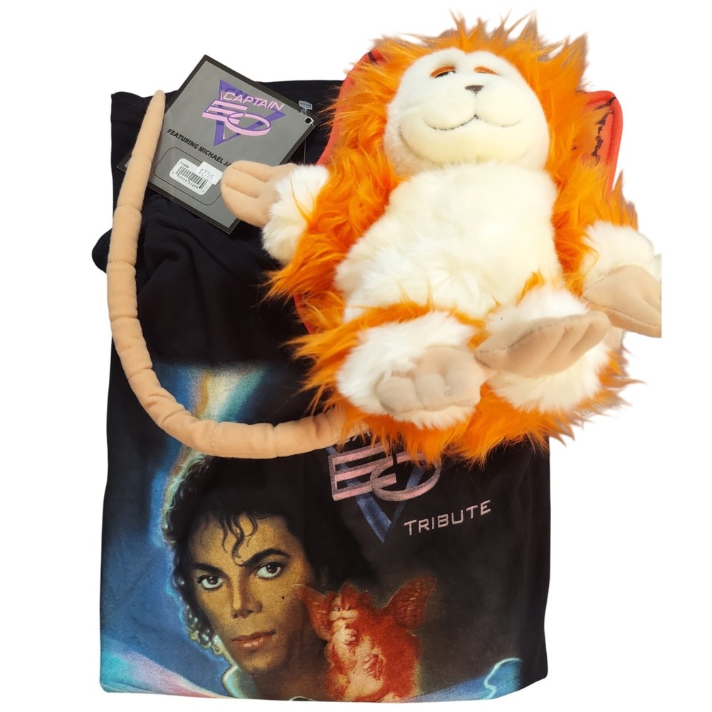 Disney Parks Captain EO Michael Jackson Shirt さL and Fuzzball Shoulder Plush NEW